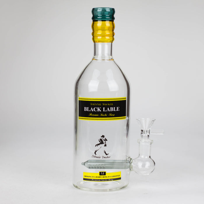 9" Liquor Bottle Glass Bong [MK-BB01] Glass Bong JJ Distribution Johnnie Smoker-4