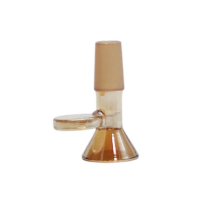 14mm Joint Electroplated Glass Bowl With Gold Logo Bowl · Banger · Oil Burner Fortune Brown