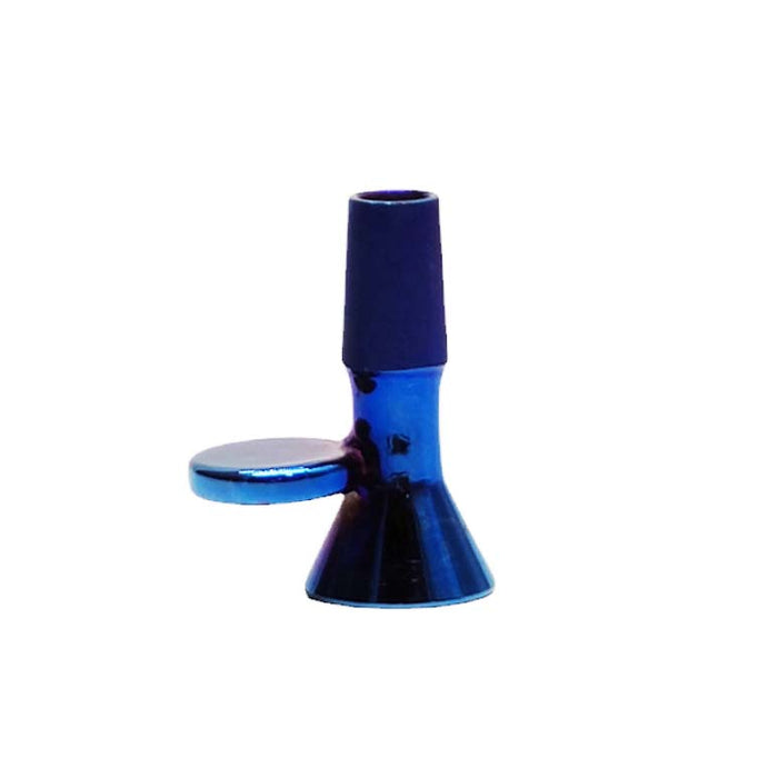 14mm Joint Electroplated Glass Bowl With Gold Logo Bowl · Banger · Oil Burner Fortune Blue