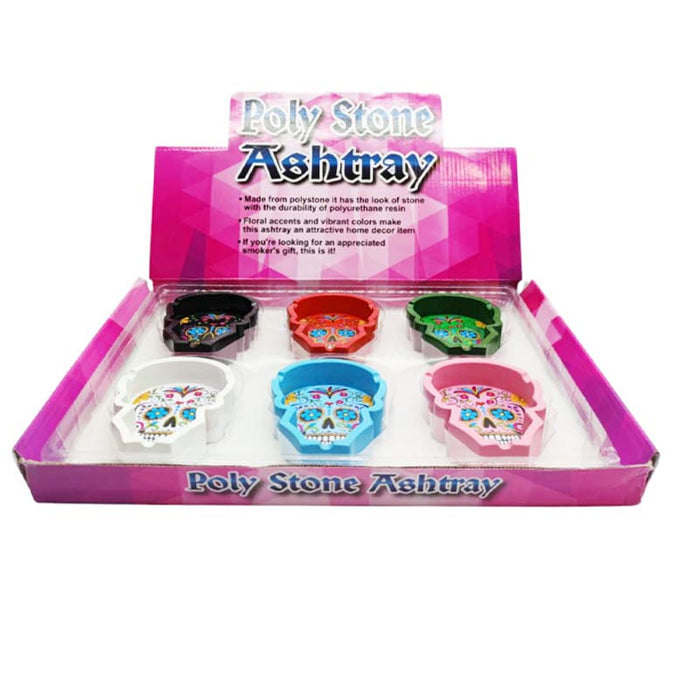Skull Design Resin Ashtray Box Of 6 Resin Ashtray Super Supplys Inc