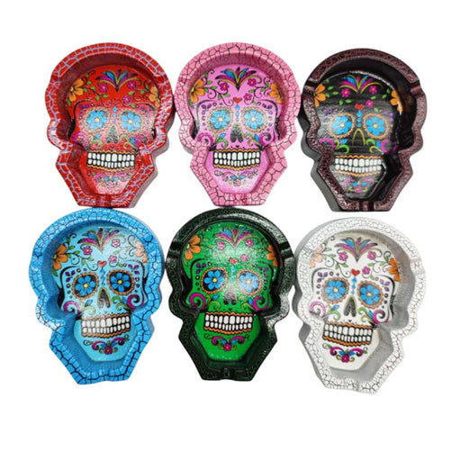 Skull Design Resin Ashtray Box Of 6 Ashtray Super Supplys Inc Design-1