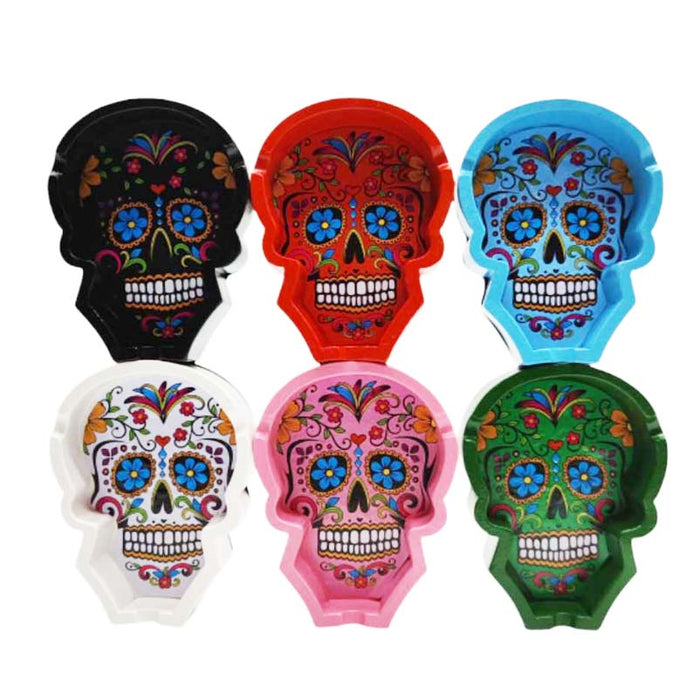 Skull Design Resin Ashtray Box Of 6 Resin Ashtray Super Supplys Inc Design-3