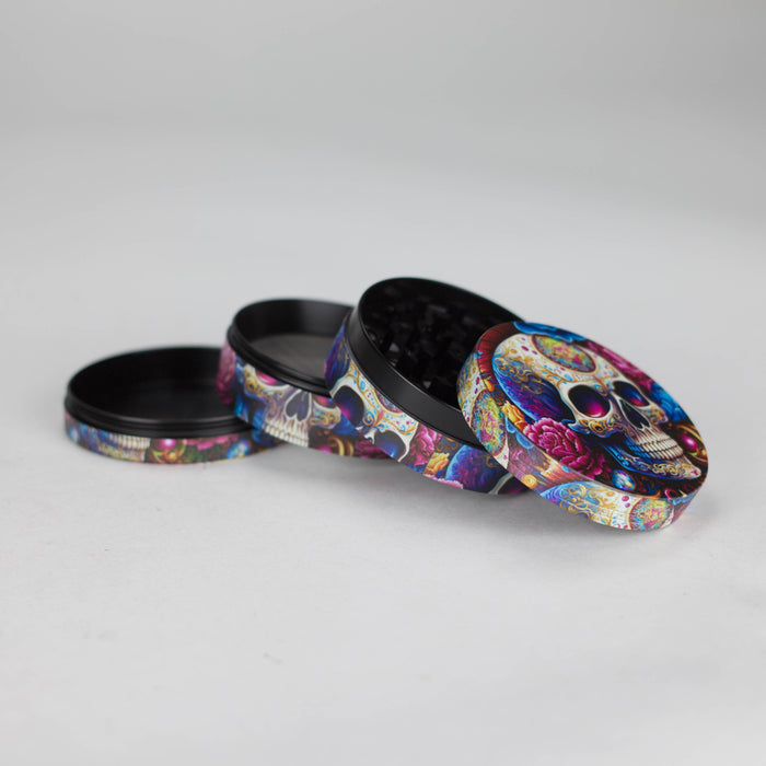 Z2.5" Metal Grinder 4 Layers with Rose Skull Design Box of 6 Display Pack 777 Smoke