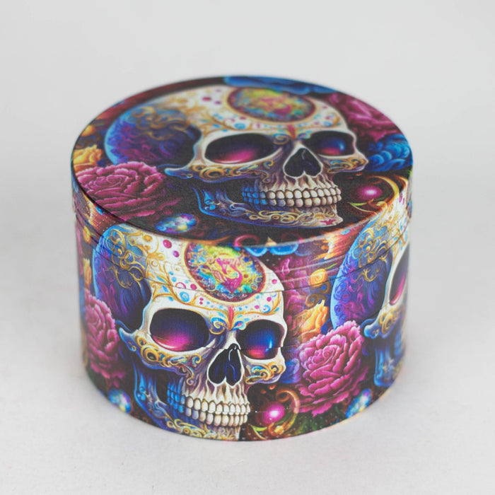 Z2.5" Metal Grinder 4 Layers with Rose Skull Design Box of 6 Display Pack 777 Smoke