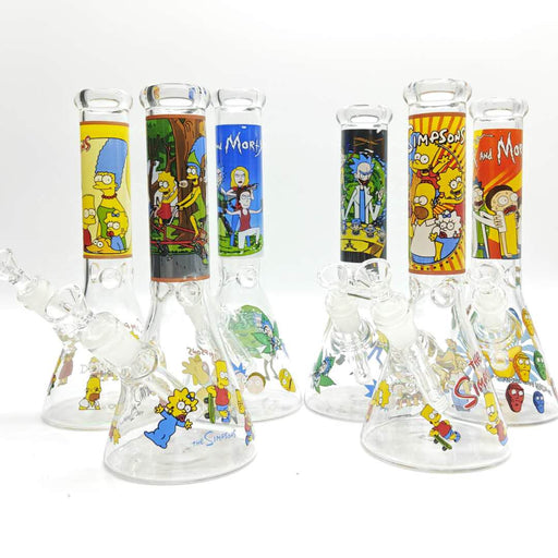 10" Cartoon Sticker Beaker Bongs Super Supplys Inc