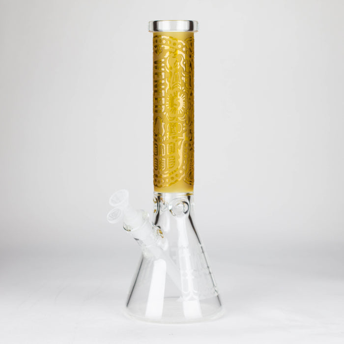WENEED | 14.5" Mandala Beaker Bong Glass Bong WENEED® Yellow