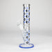 10" Color accented Staight Tube Glass Bong With Maple Leaf Design Glass Bong 777 Smoke Blue