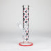 10" Color accented Staight Tube Glass Bong With Maple Leaf Design Glass Bong 777 Smoke Red
