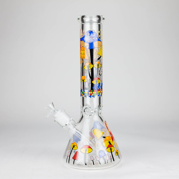 Z14" 7 mm Glass Bong With Magic Mushroom Design Glass Bong 777 Smoke
