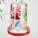Z7" Color accented Glass Bong With Perc- Mushroom Design Glass Bong 777 Smoke