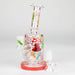 Z7" Color accented Glass Bong With Perc- Mushroom Design Glass Bong 777 Smoke