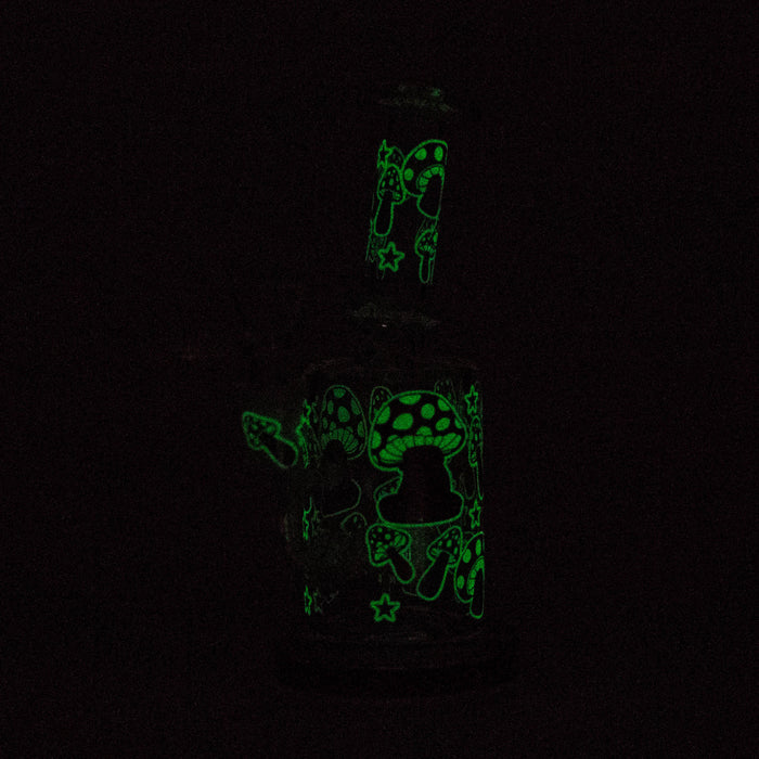 Z7" Color accented Glass Bong With Perc- Mushroom Design Glass Bong 777 Smoke