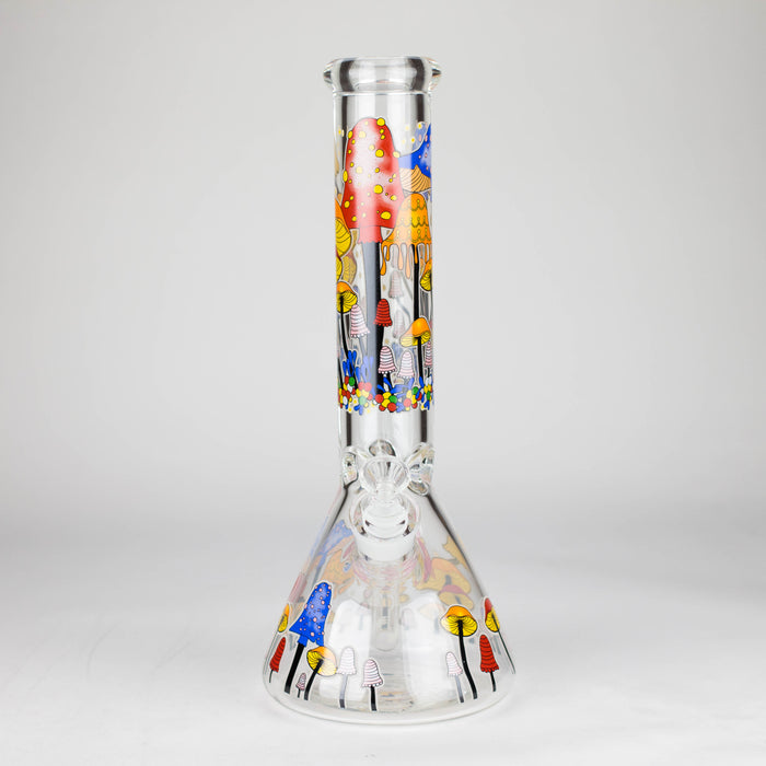 Z14" 7 mm Glass Bong With Magic Mushroom Design Glass Bong 777 Smoke