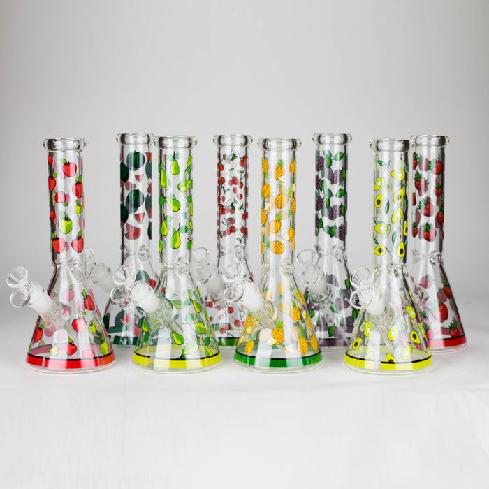 10" Glass Bong With Fruit Design Glass Bong 777 Smoke