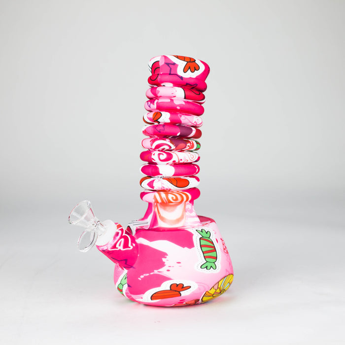 9"-15" Extendable Silicone Water Bong Bongs 777 Smoke Pattern3