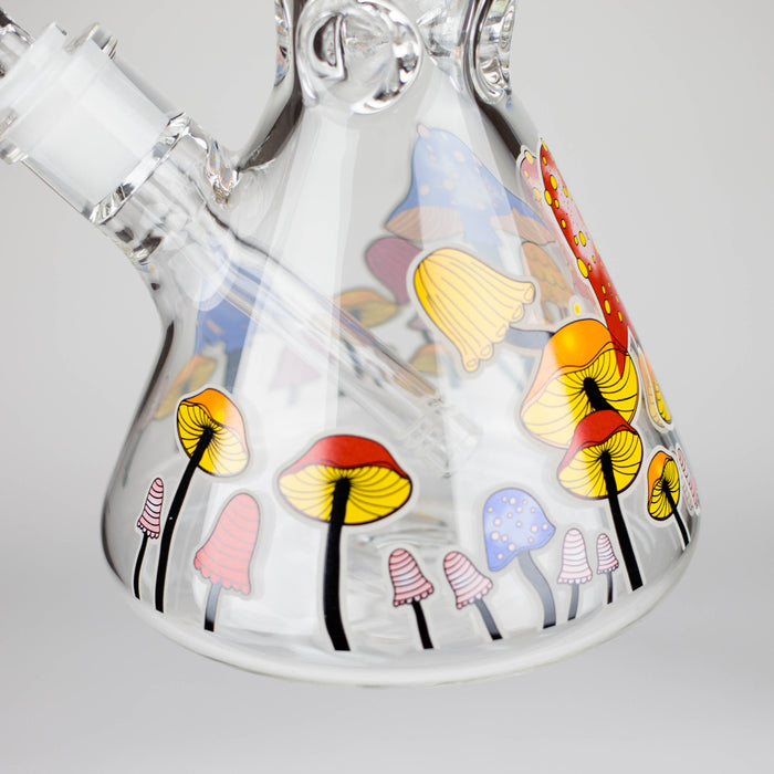 Z14" 7 mm Glass Bong With Magic Mushroom Design Glass Bong 777 Smoke
