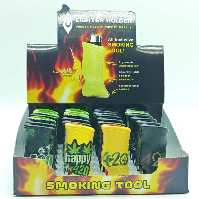 Toker Poker420 Design Multi-Tool Lighter Sleeve - 24CT Lighters Super Supplys Inc