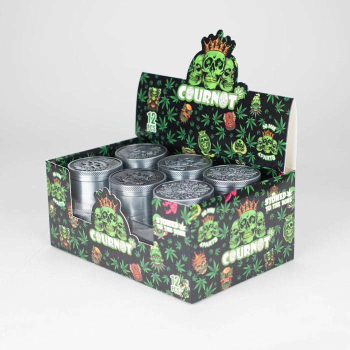 2" Metal Grinder Skull Design 4 Layers Box of 12 Herb Grinder 777 Smoke