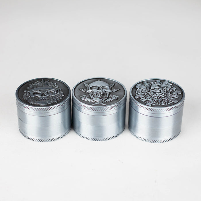 2" Metal Grinder Skull Design 4 Layers Box of 12 Herb Grinder 777 Smoke