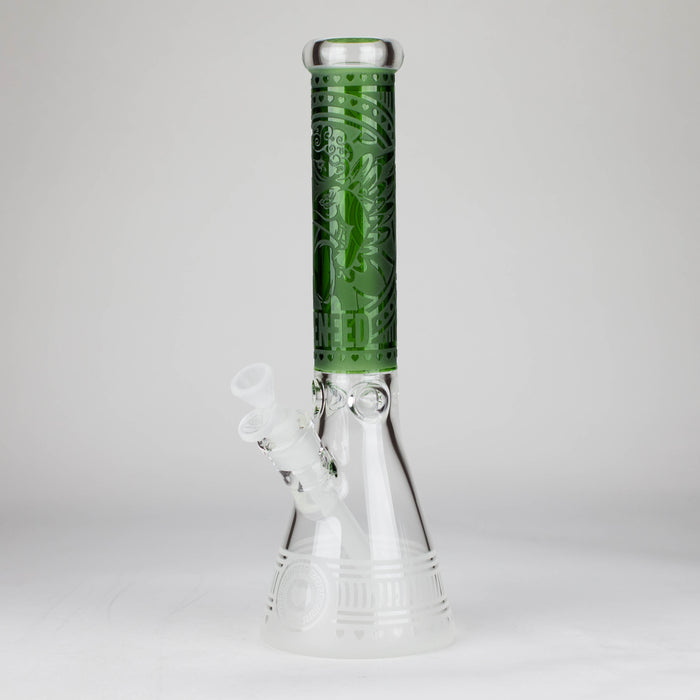 WENEED | 14" Cupid's Heart Beaker Glass Bong WENEED® Green