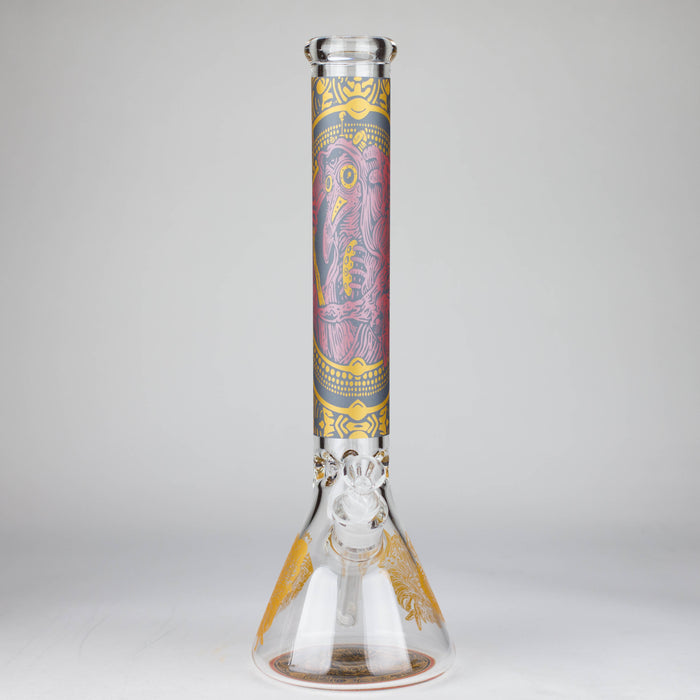 16" 7mm Artistic Design Beaker Glass Bong Super Supplys Inc Design C