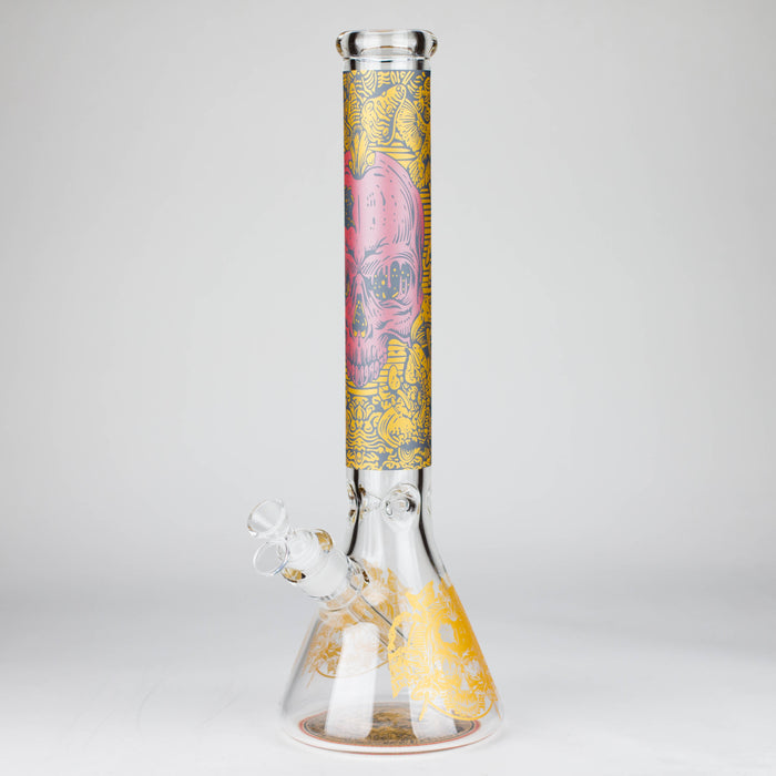16" 7mm Artistic Design Beaker Glass Bong Super Supplys Inc Design A