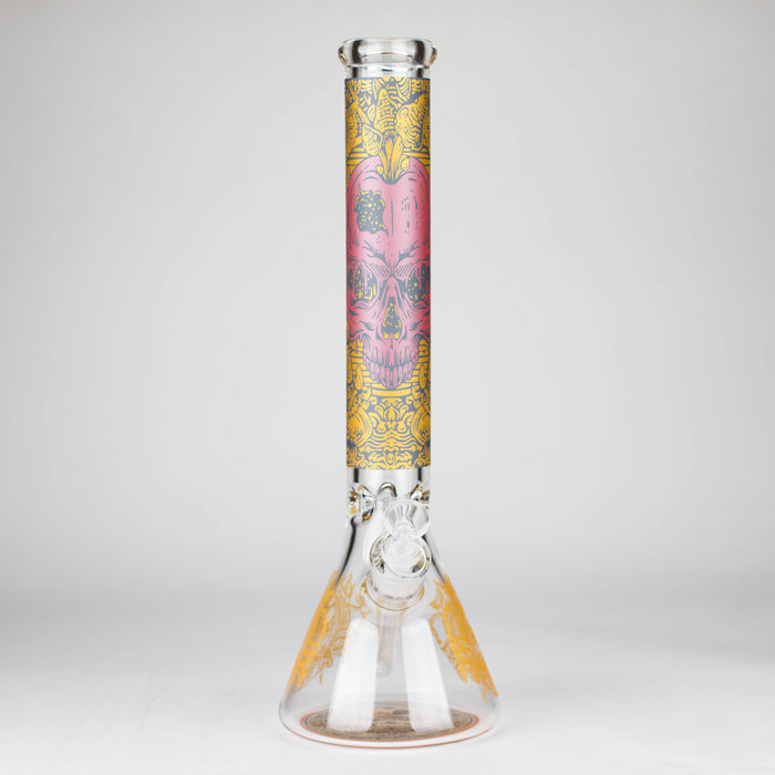 16" 7mm Artistic Design Beaker Glass Bong Super Supplys Inc