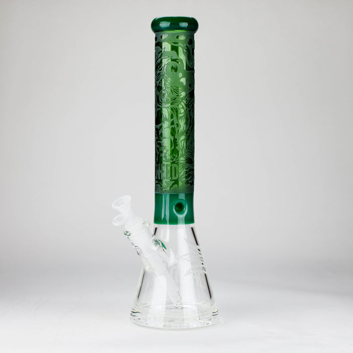 WENEED | 15" Trident Glass beaker Glass Bong WENEED® Green