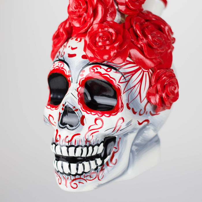 9" Rose sugar skull-themed glass bong [SK16] Glass Bong BB Canada