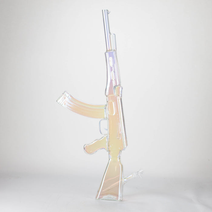 27" Electroplated AK-47 Design Glass Bong with Display Stand [GU001] Bongs BB Canada Rainbow