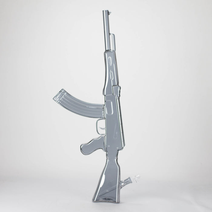 27" Electroplated AK-47 Design Glass Bong with Display Stand [GU001] Bongs BB Canada Gray