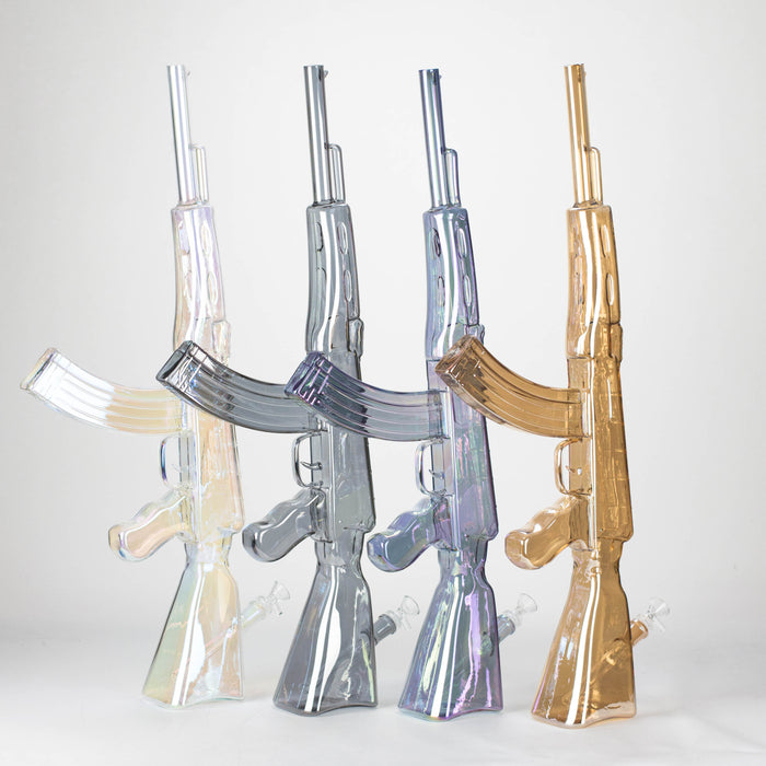 27" Electroplated AK-47 Design Glass Bong with Display Stand [GU001] Bongs BB Canada