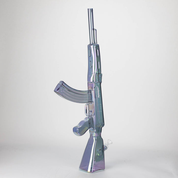 27" Electroplated AK-47 Design Glass Bong with Display Stand [GU001] Bongs BB Canada Purple
