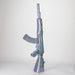 27" Electroplated AK-47 Design Glass Bong with Display Stand [GU001] Bongs BB Canada Purple