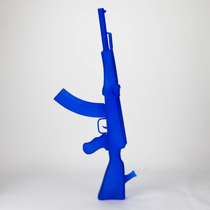 27" Painted AK-47 Design Glass Bong with Display Stand [GU005] Bongs BB Canada Blue