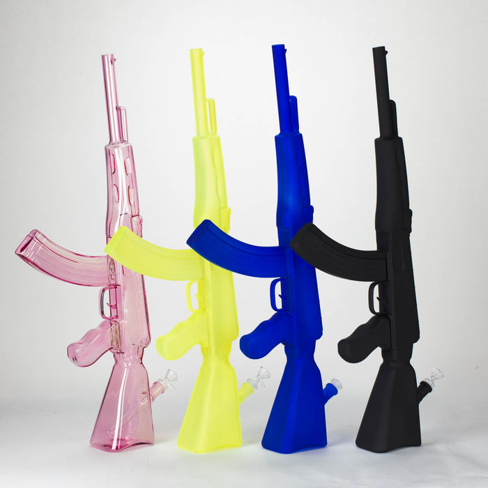 27" Painted AK-47 Design Glass Bong with Display Stand [GU005] Bongs BB Canada