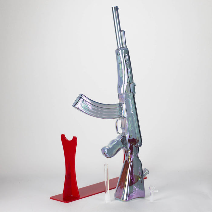 27" Electroplated AK-47 Design Glass Bong with Display Stand [GU001] Bongs BB Canada