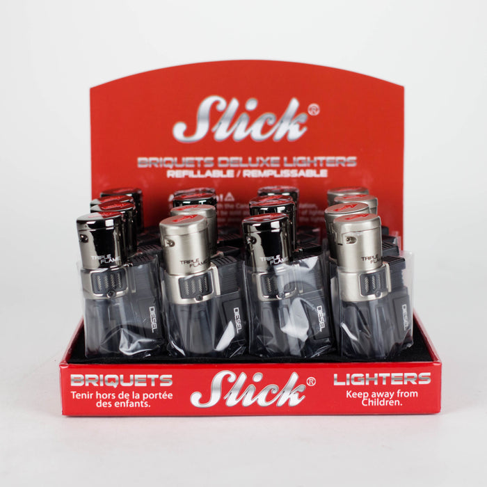 Slick® | Deluxe TRIPLE Torch Lighter Diesel Box of 16 [YYG-820] Torch Slick Lighters