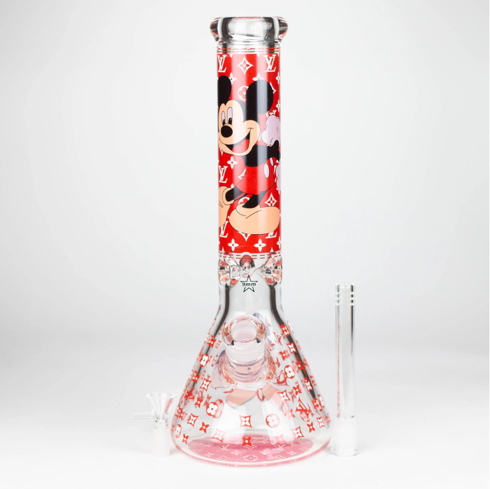 14" Cartoon Glow 9 mm glass bong [PIP835] Glass Bong NIBO Distribution