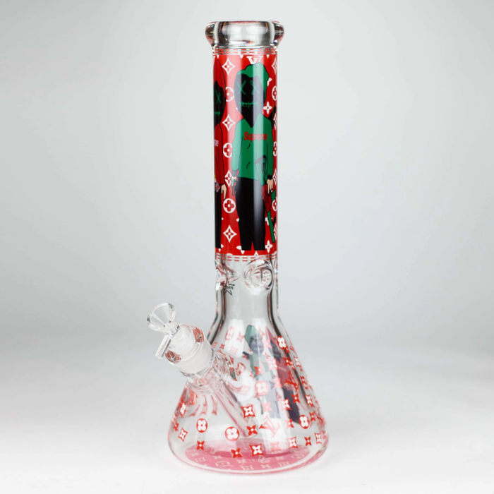 14" Cartoon Glow 9 mm glass bong [PIP835] Glass Bong NIBO Distribution C