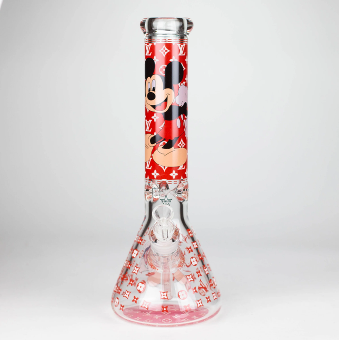 14" Cartoon Glow 9 mm glass bong [PIP835] Glass Bong NIBO Distribution B