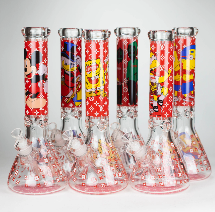 14" Cartoon Glow 9 mm glass bong [PIP835] Glass Bong NIBO Distribution