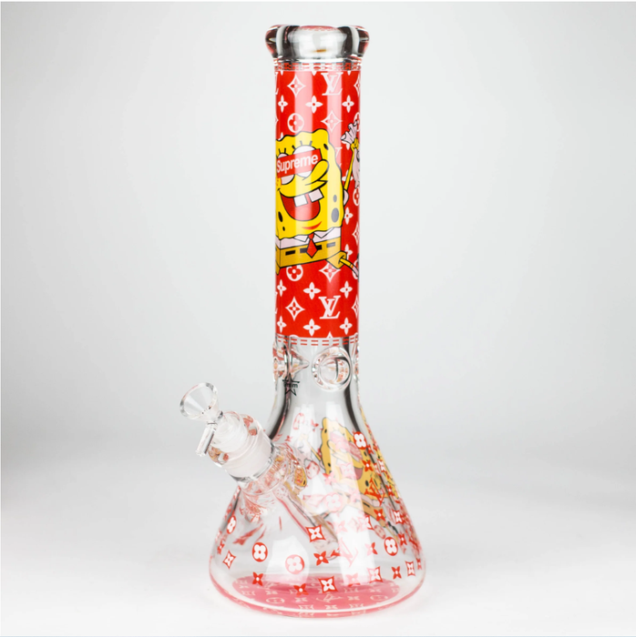 14" Cartoon Glow 9 mm glass bong [PIP835] Glass Bong NIBO Distribution D