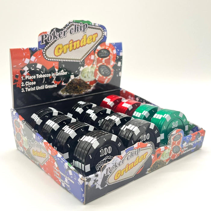 Pokerchip Grinder 40mm 2pt Box of 12 Display Pack NIBO Distribution