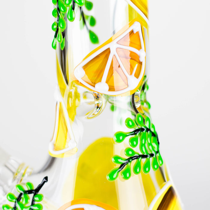 Z10" 3D Glass Bong With Orange Design Glass Bong 777 Smoke