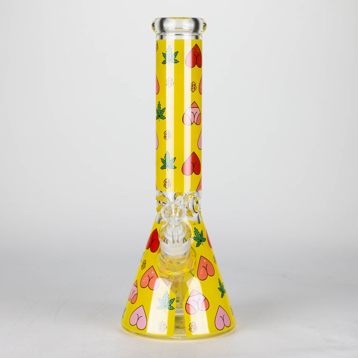 Z14" 7mm Glass Bong With Heart Design Glass Bong 777 Smoke