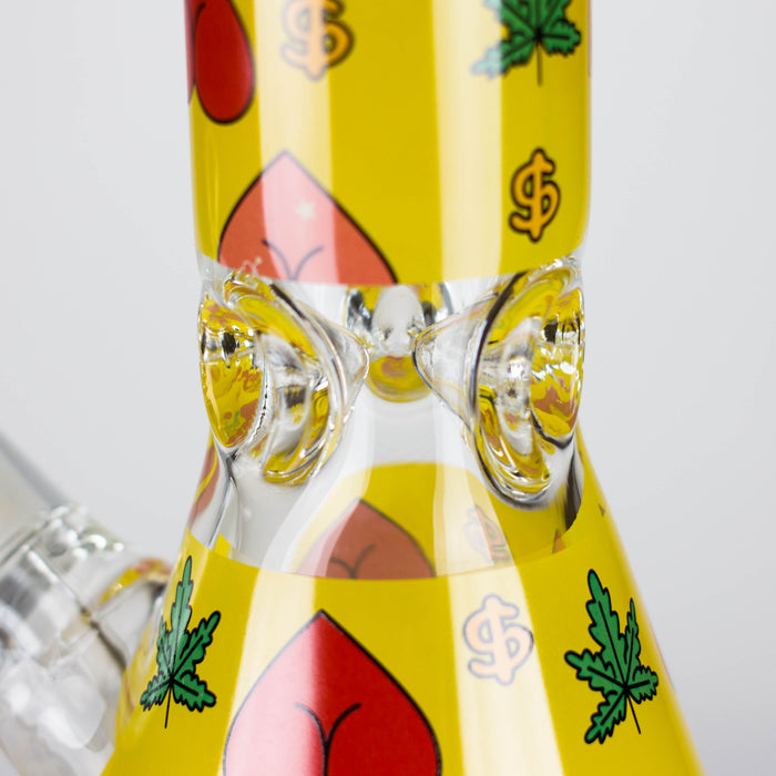 Z14" 7mm Glass Bong With Heart Design Glass Bong 777 Smoke