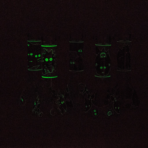 8.5" Cartoon Designs Glow In The Dark beaker bong In the Box [PIP301] Glass Bong NIBO Distribution