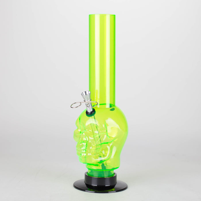 Acrylic 12" Water pipe Skull Shape [PIP275] Acrylic Bong NIBO Distribution Green