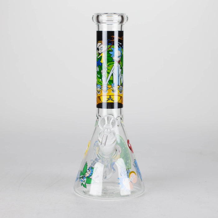 10" Cartoon Designs Glow In The Dark beaker bong In the Box [PIP302] Glass Bong NIBO Distribution